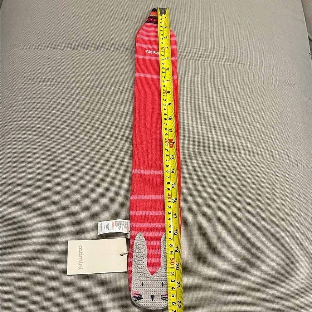 Catimini Red and Pink Bunny Toddler Scarf